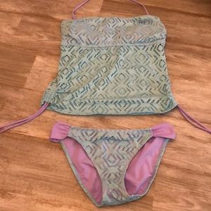 Purple and blue tankini